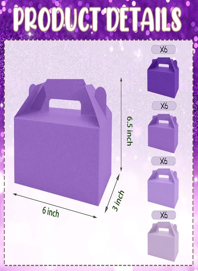 RVEAFA 24 Pack Small Party Favor Goodie Bag 4 Shades of Purple Gift Boxes for Snacks Candy Cookie Cake Toys Boxes for Purple Birthday Wedding Baby Shower Party Favors 6 x 6.5 x 3 inches - Image 2